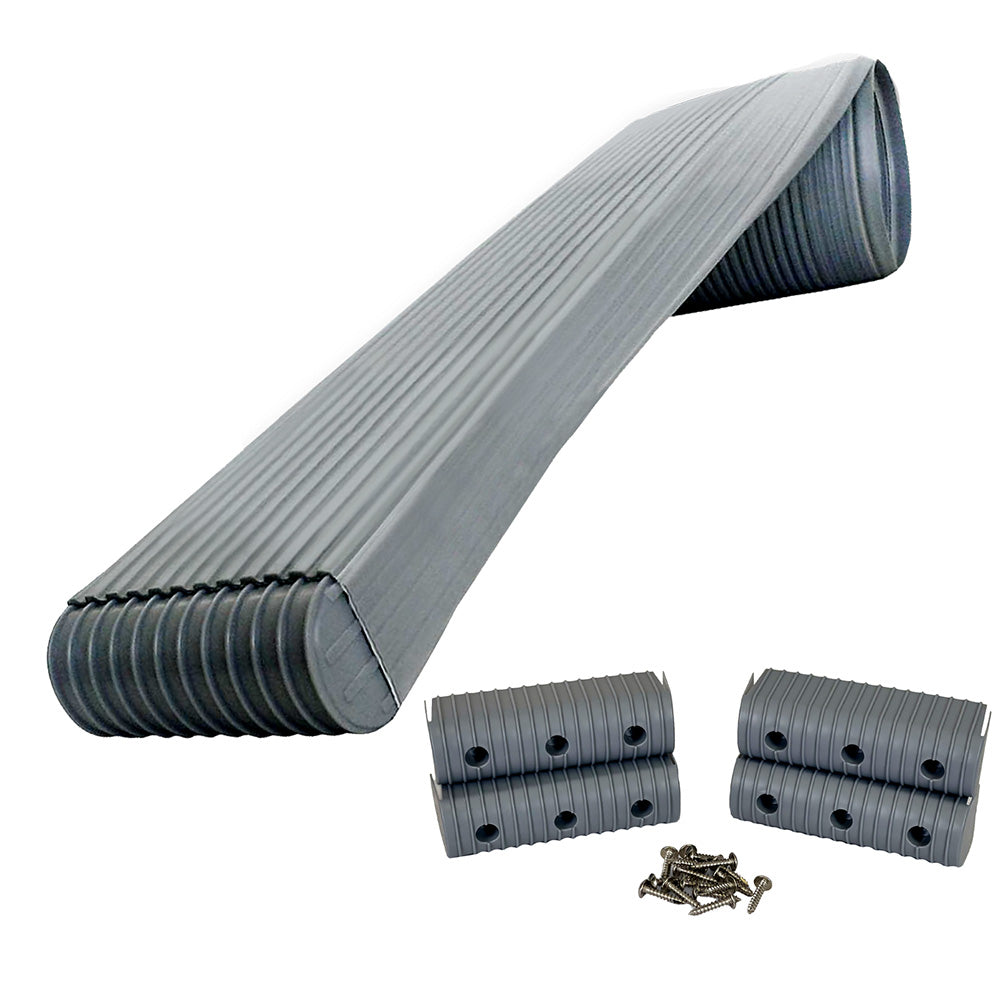 Caliber BunkWrap Kit - Grey 16' x 2" x 6" Roll + 4 Caps + HRDW Roll + 4 Endcaps Stainless Steel Hardware