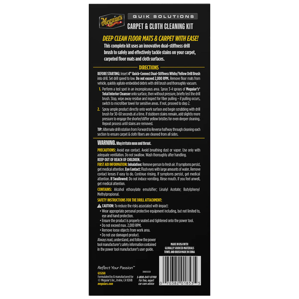 Meguiar's Quik Solutions Carpet Cloth Cleaning Kit