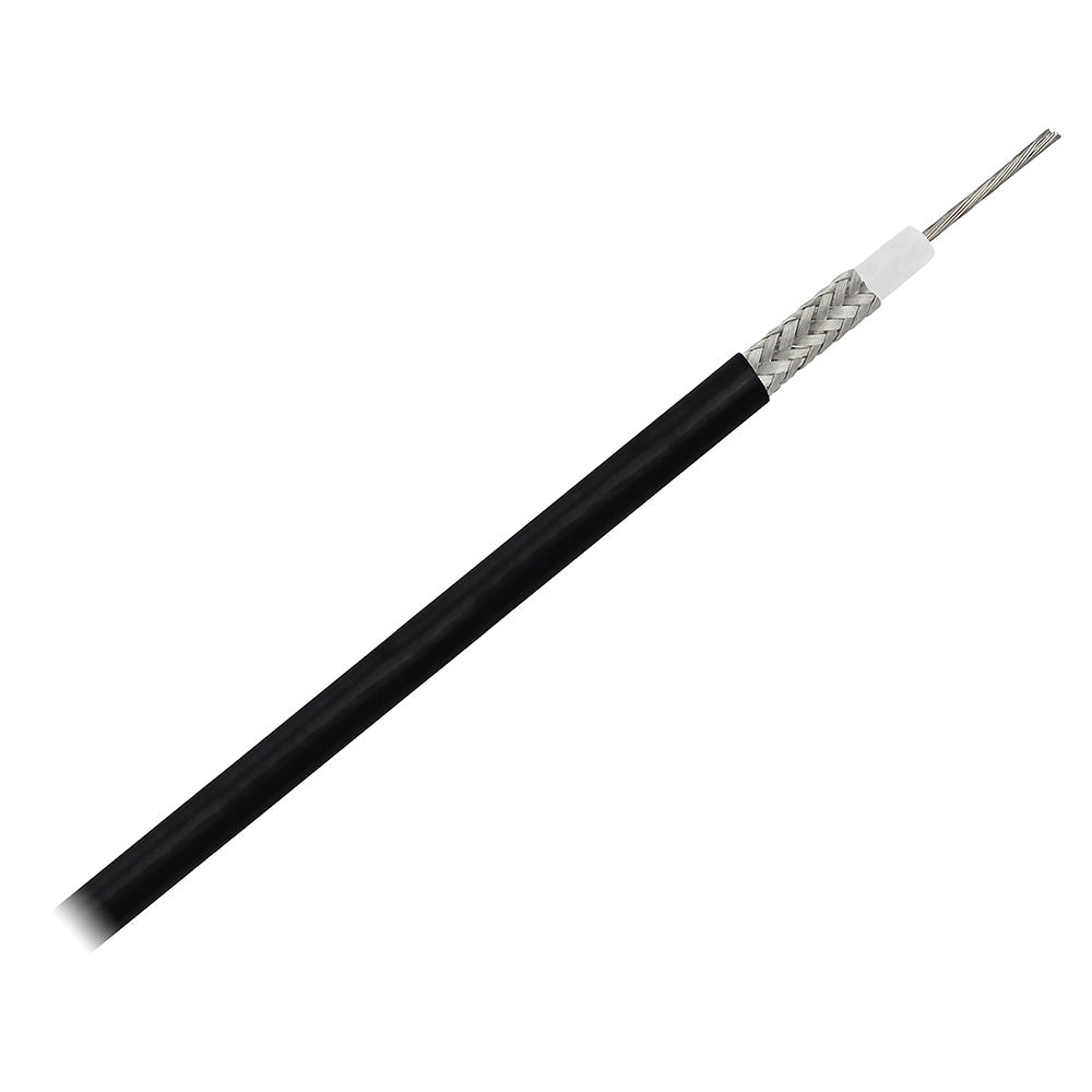 Pacer RG58AU Coax Cable Stranded TV Cond TV Braid - Black Jacket - 150'