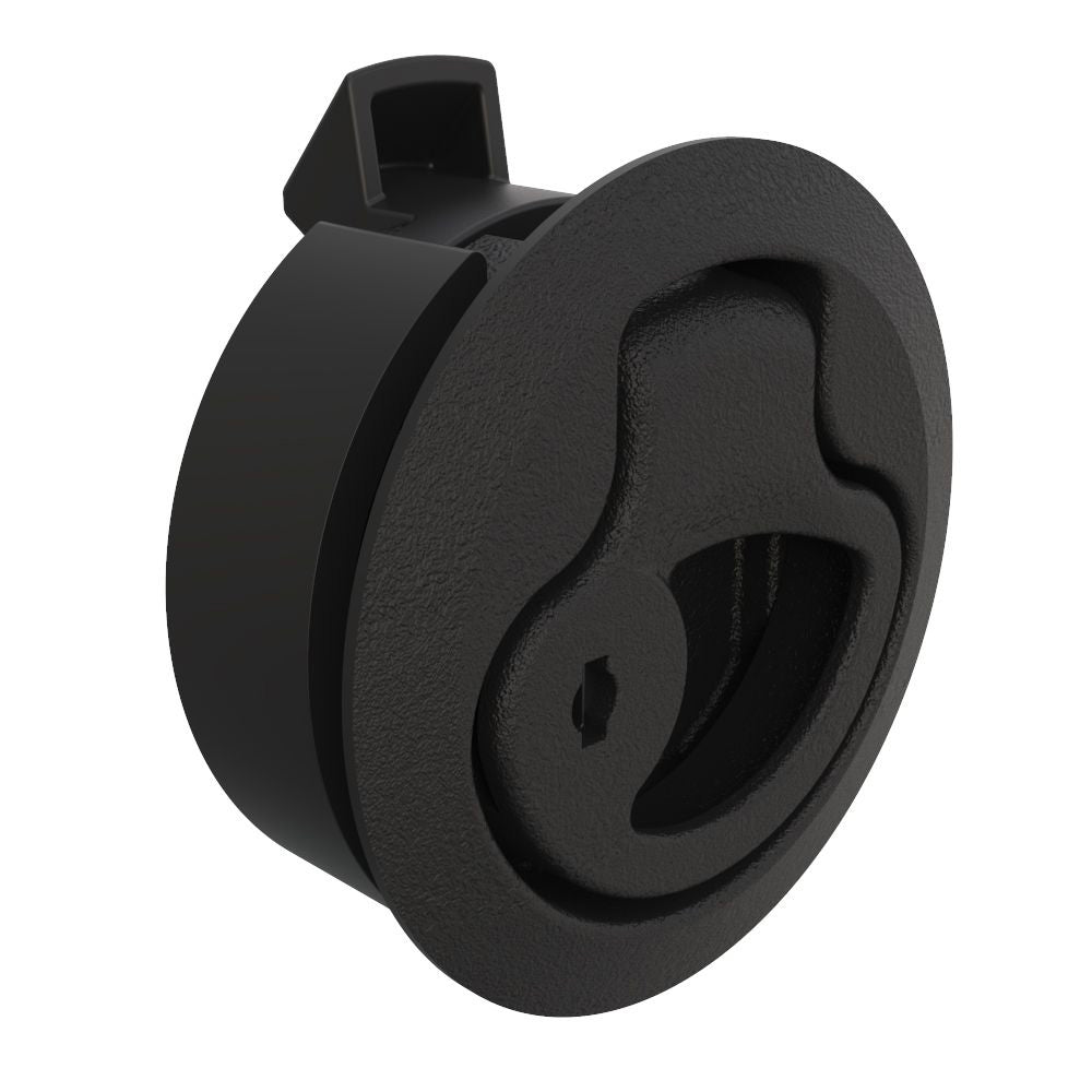Southco Push-to-Close Latch, Medium Size, Key Locking, 2 - 7mm Grip, Plastic, Natural - Black