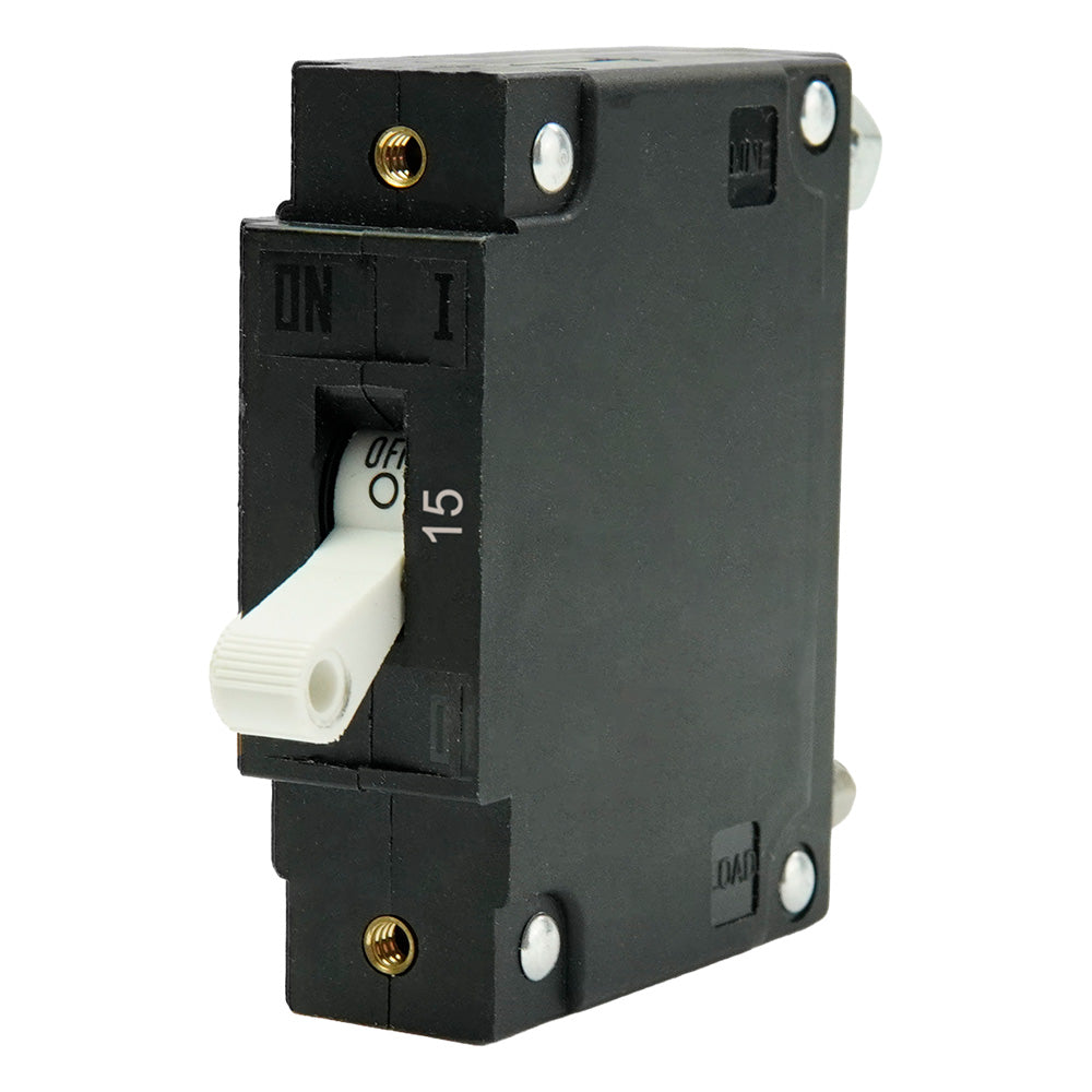 Egis C Series White Toggle Panel Mount Circuit Breaker - Single Pole 15A