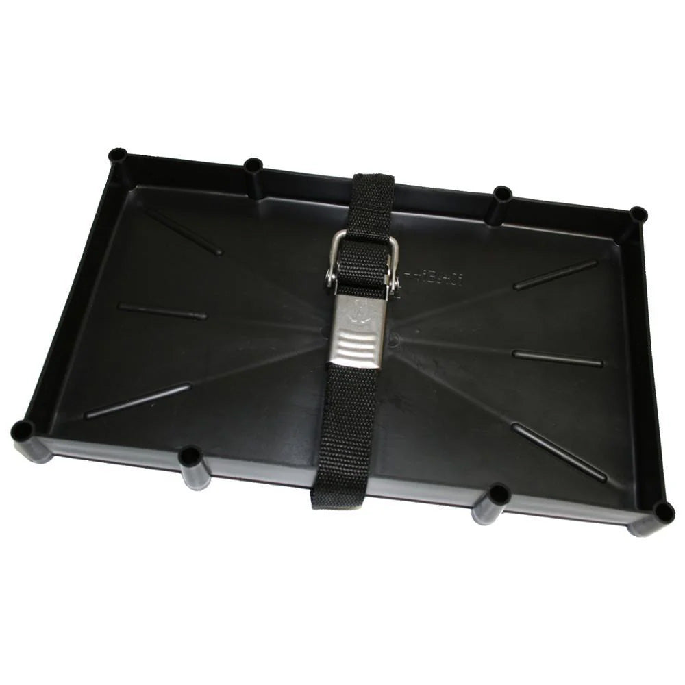 T-H Marine 27 Series Battery Holder Tray w/Stainless Buckled Strap