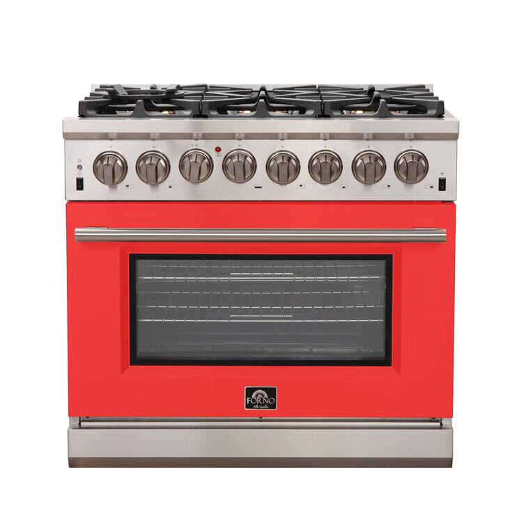 Forno FFSGS6187-36 WHT/BLK/RED/BLUCapriasca - Titanium Professional 36" Freestanding Dual Fuel Electric 240V  Door Oven Range