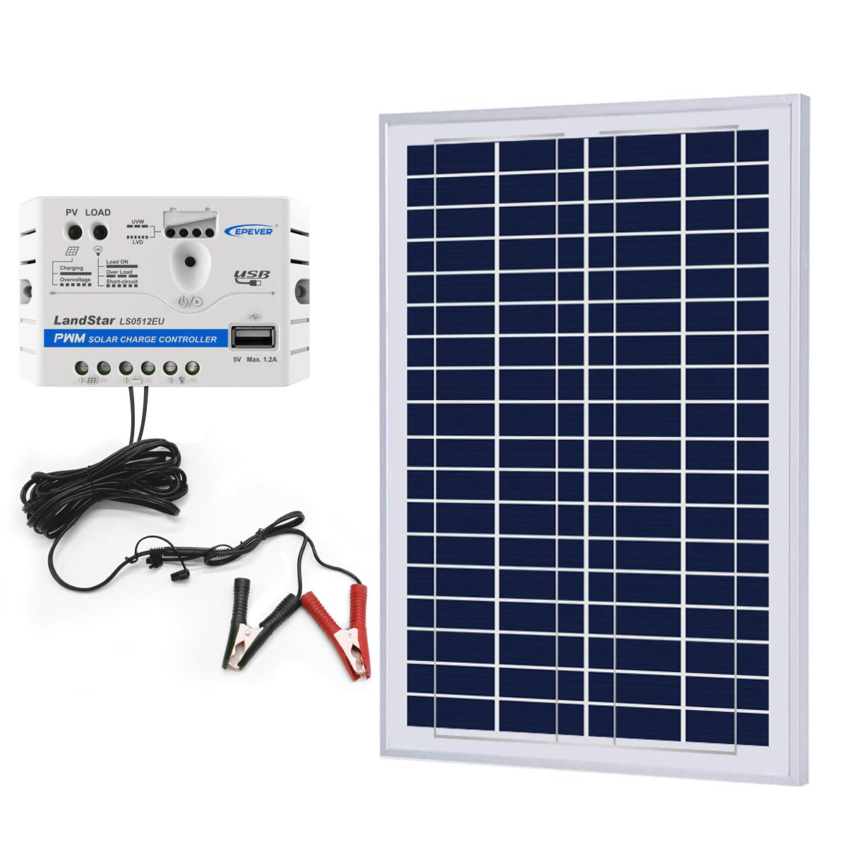 Acopower 25W Off-grid Solar Kits, 5A charge controller with SAE connector