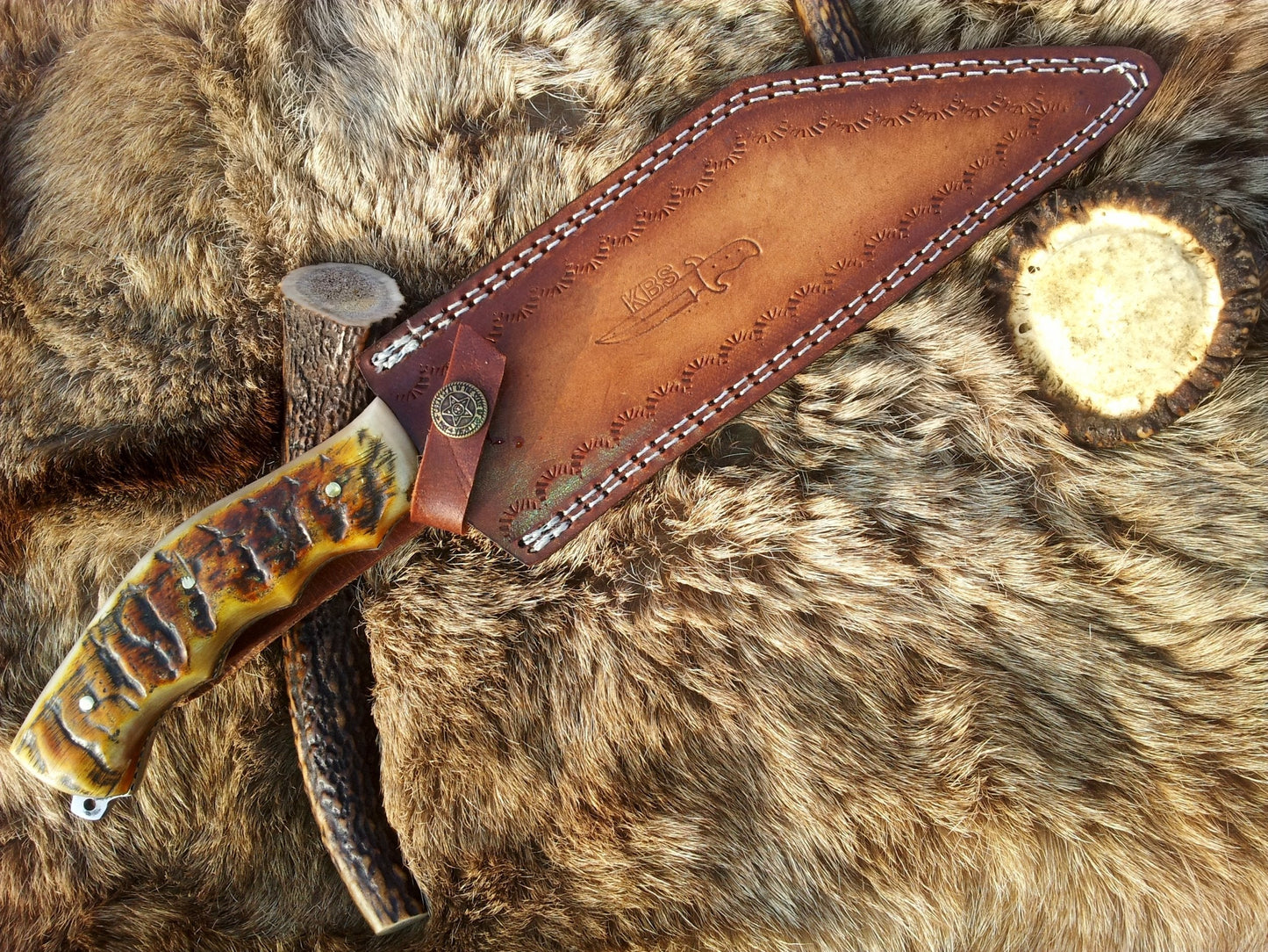 Handmade Damascus Steel Seax Knife – Viking Full Tang Fixed