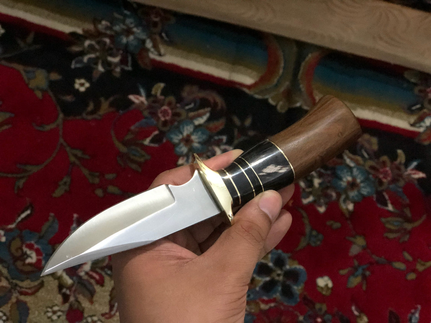 Custom Handmade D2 Steel Skinning Knife with Rosewood Handle