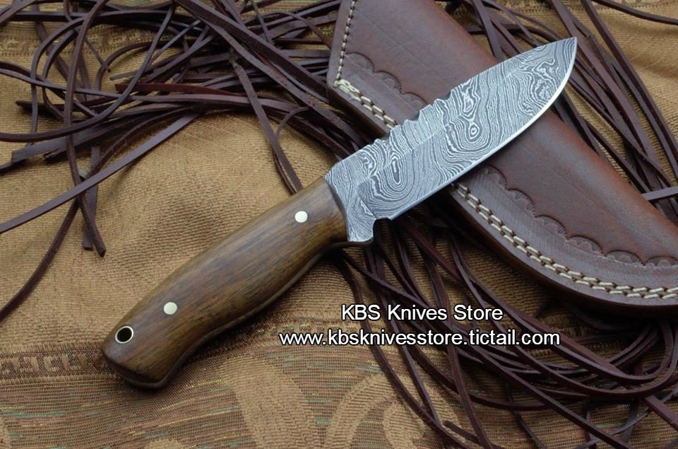 Custom Handmade Damascus Steel BushCraft Hunting/Skinning Knife