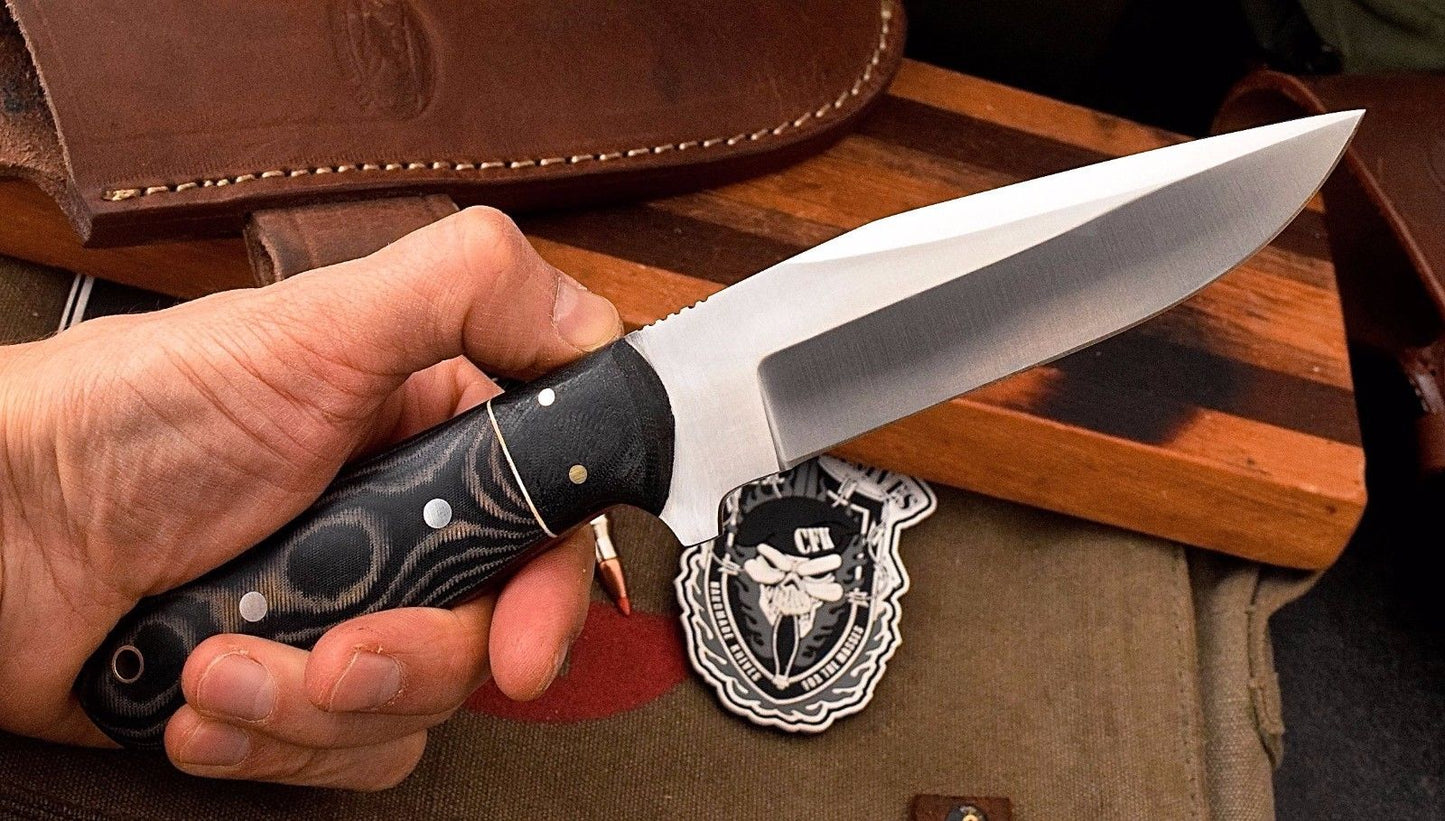 Custom Handmade D2 Tool Steel Bushcraft Hunter Skinning Knife