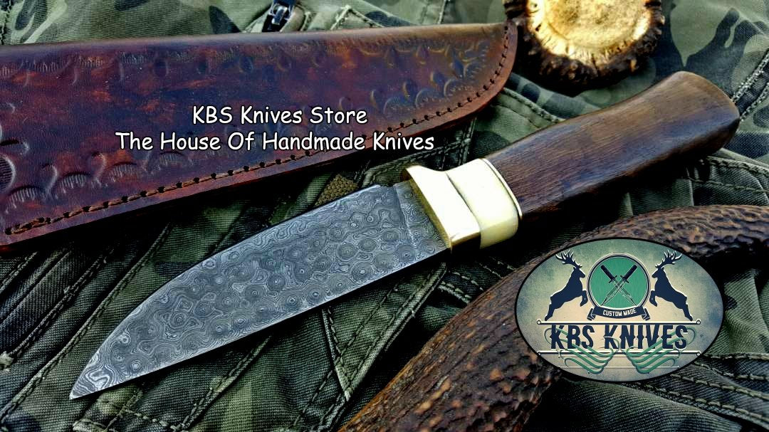 Custom Handmade Damascus Steel Hunting Skinning Hunting Knife
