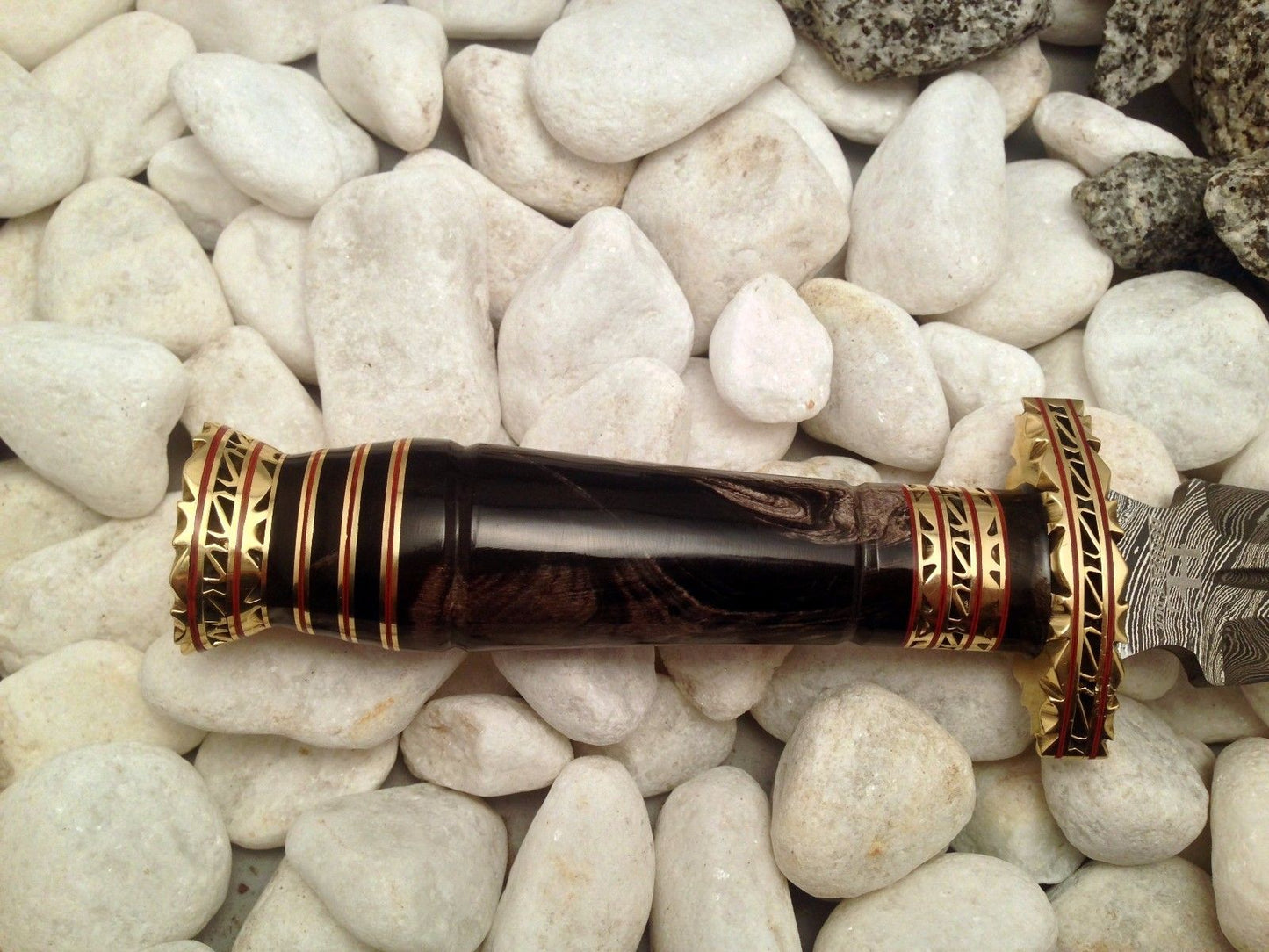 Custom Handmade Double Edge Damascus Steel Hunters Knife