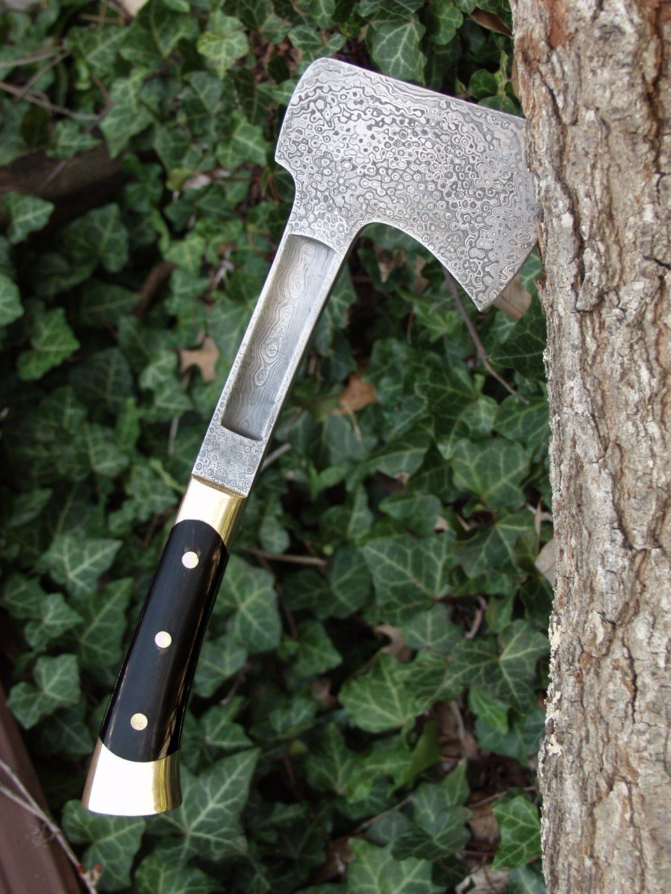 Full Tang Custom Handmade Raindrop Damascsu Steel Axe