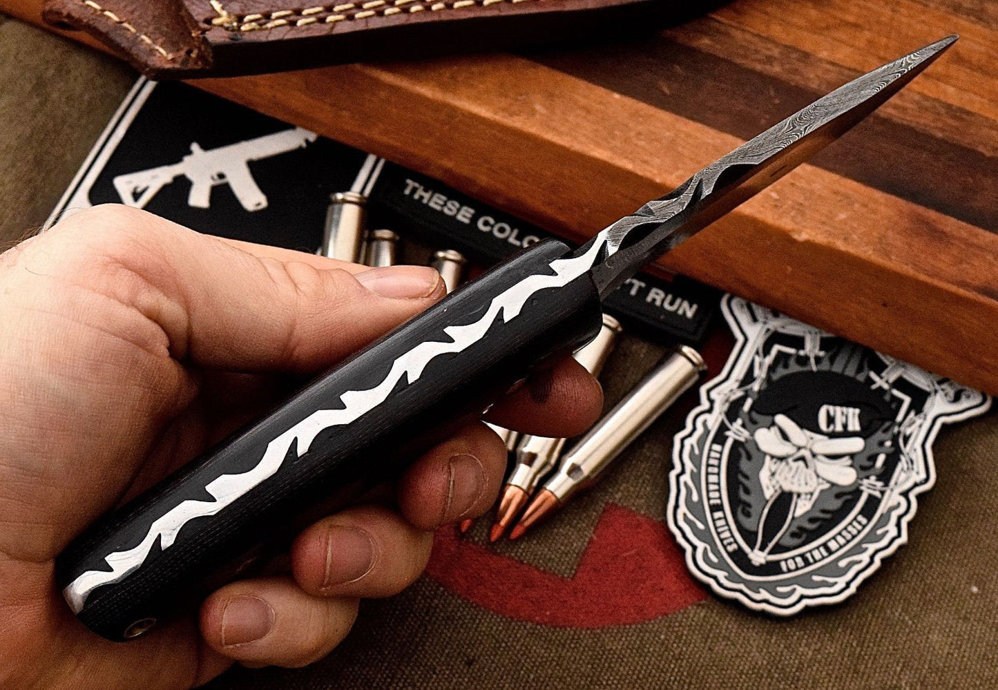 Custom Handmade Damascus Steel Skinning/Camping/Hunting Knife