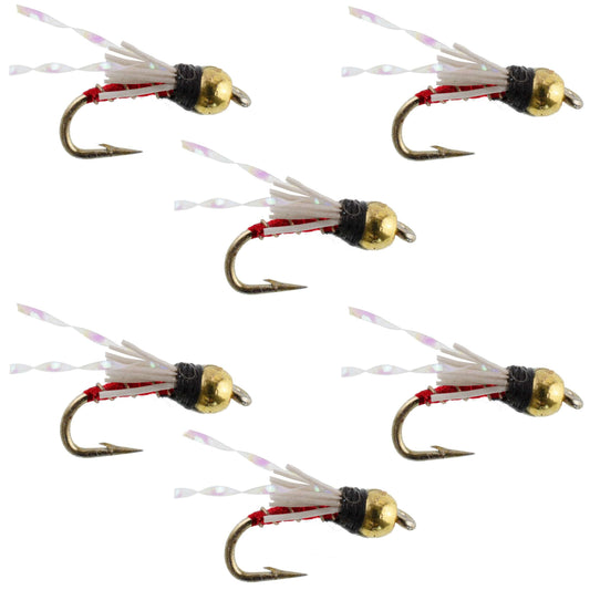 Beadhead Red 3 Dollar Dip Serendipity Wet Fly Fishing Flies - 6 Flies Hook Size 18