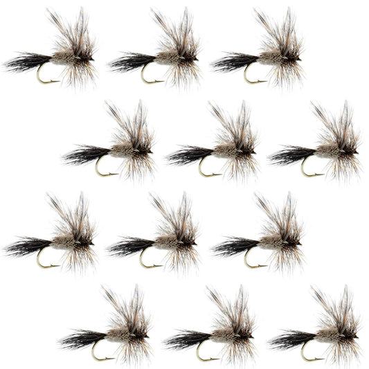 Barbless Adams Irresistible Classic Dry Fly - 1 Dozen Flies Hook Size 14