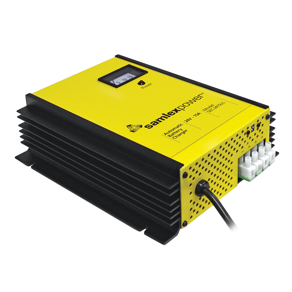 Samlex 15A Battery Charger - 24V - 3-Bank - 3-Stage w/Dip Switch Lugs