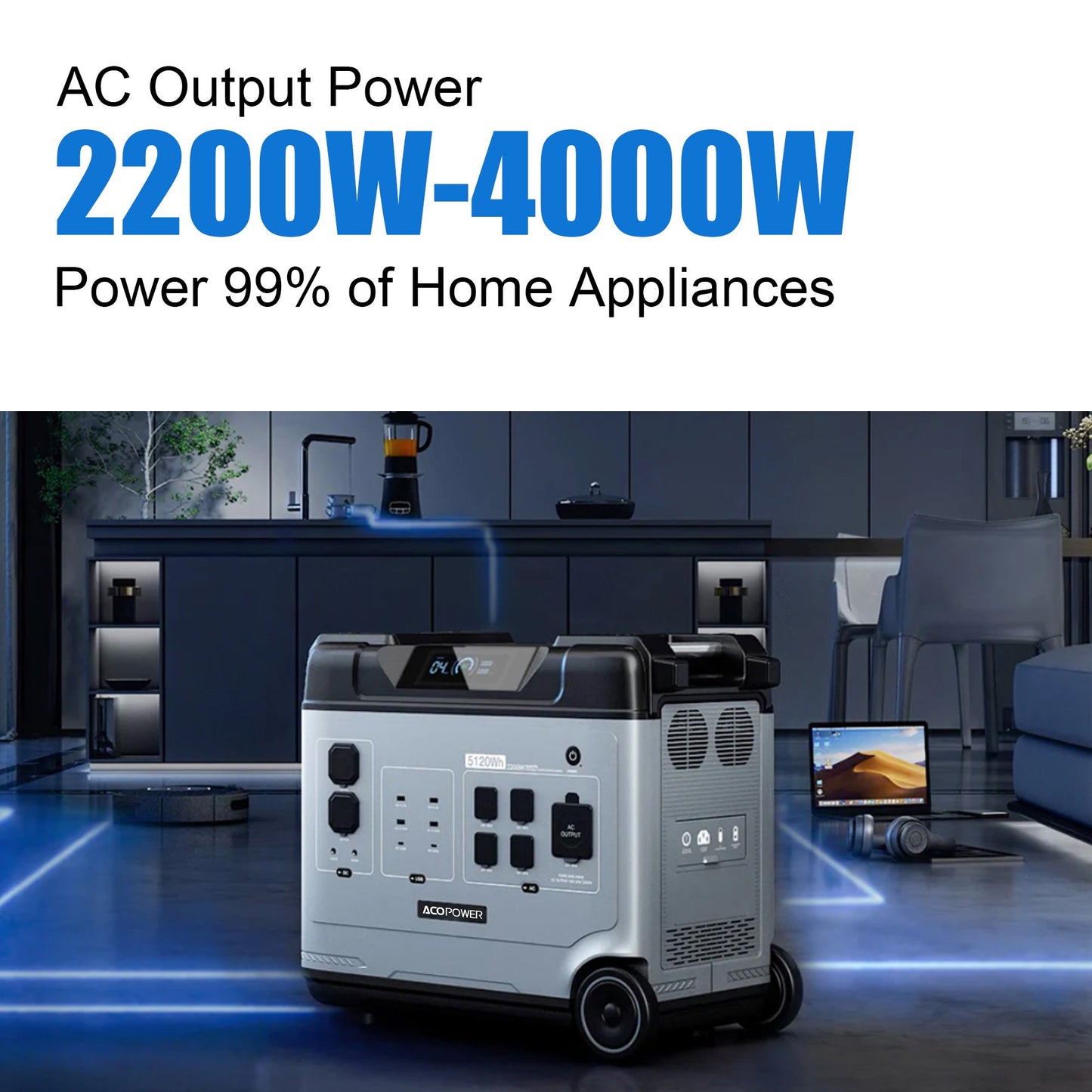 Acopower P5000 Portable Power Station 5120Wh/2200W