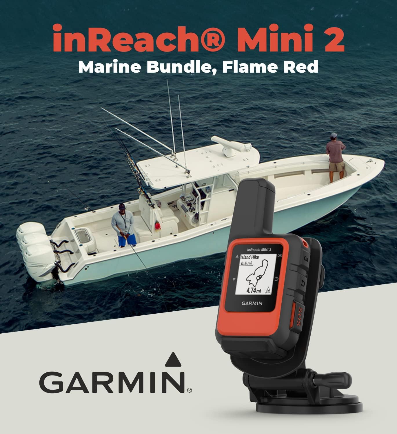 Garmin inReach Mini 2 Marine Bundle, Flame Red