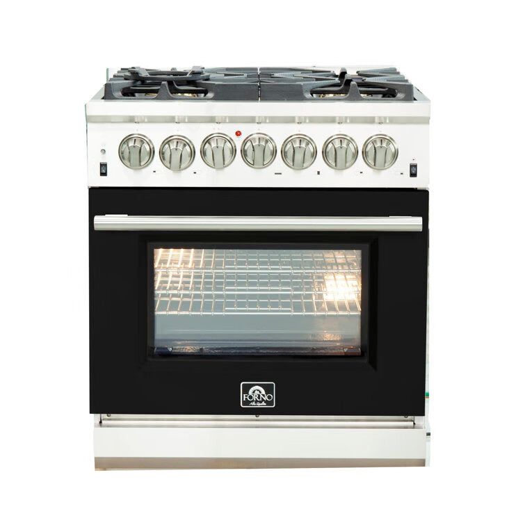 Forno FFSGS6187-30 WHT/BLK/RED/BLU Capriasca - Titanium Professional 30" Freestanding Dual Fuel 240V Electic Door Oven Range