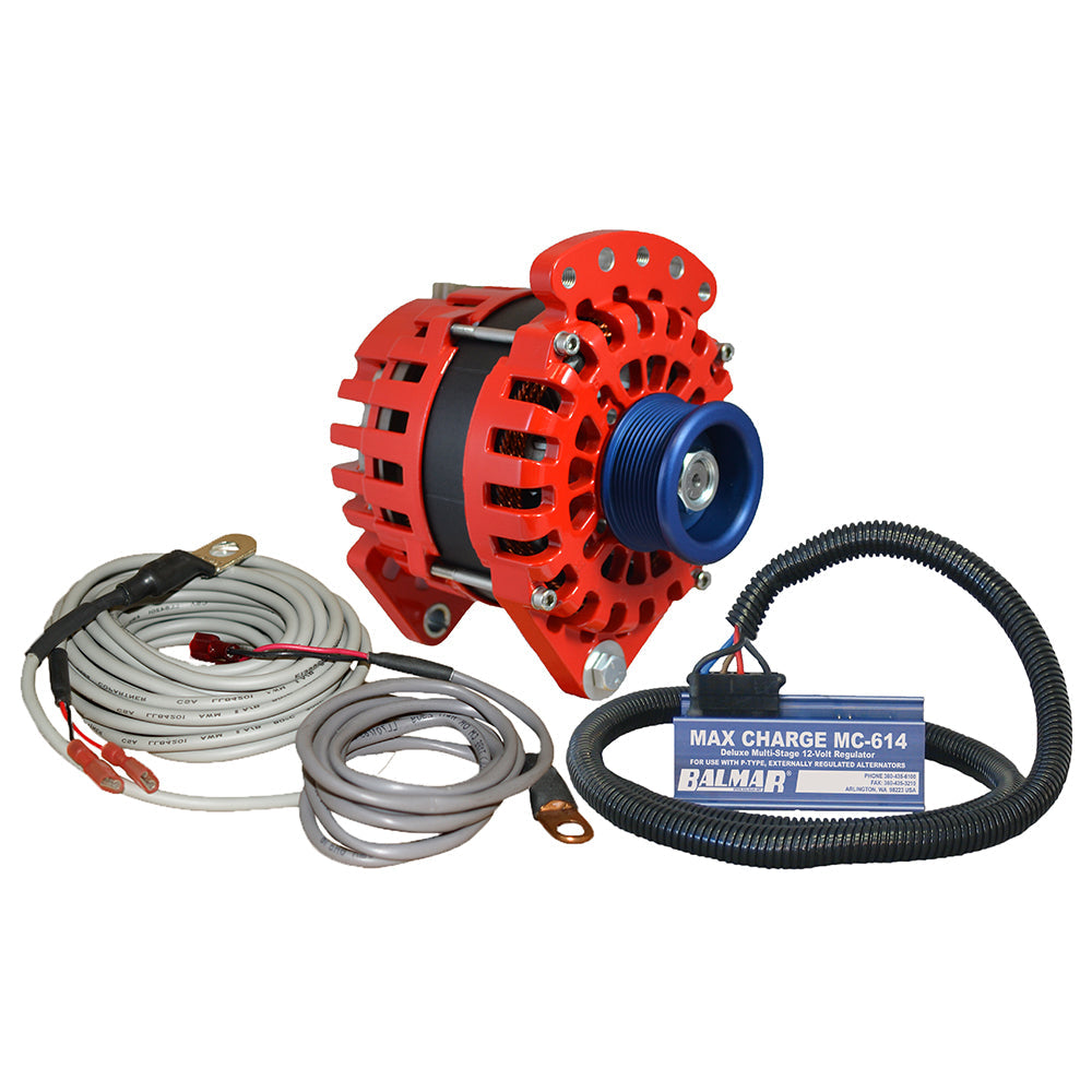 Balmar Alternator 3.15" Dual Foot Saddle J10 Serpentine Pulley Regulator Temp Sensor - 170A Kit - 12V