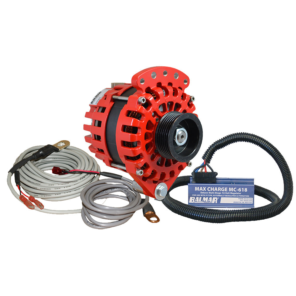 Balmar Alternator 1-2" Single Foot K6 Serpentine Pulley Regulator Temp Sensor - 170A Kit - 12V