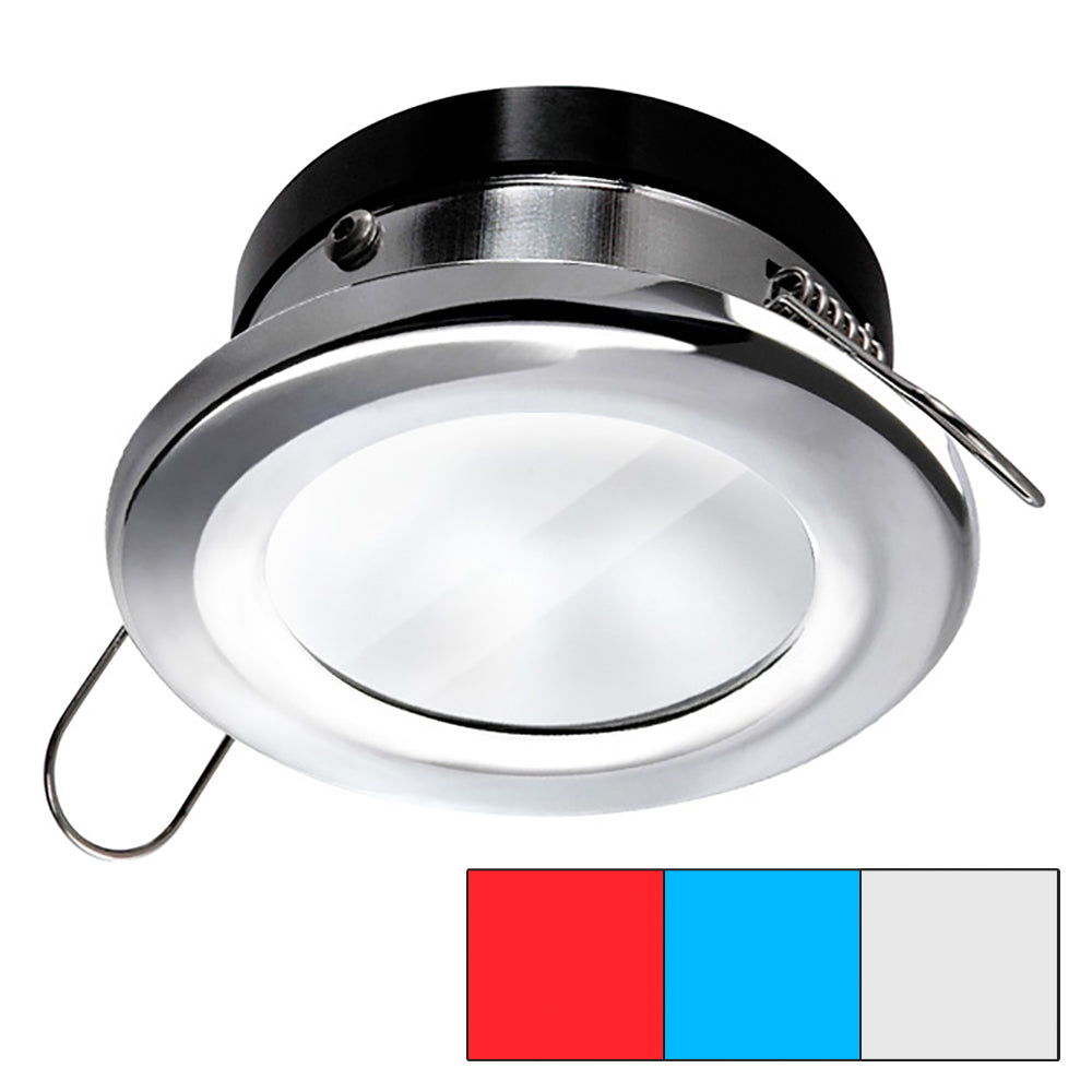 i2Systems Apeiron A1120 Spring Mount Light - Round - Red, Cool White Blue - Polished Chrome