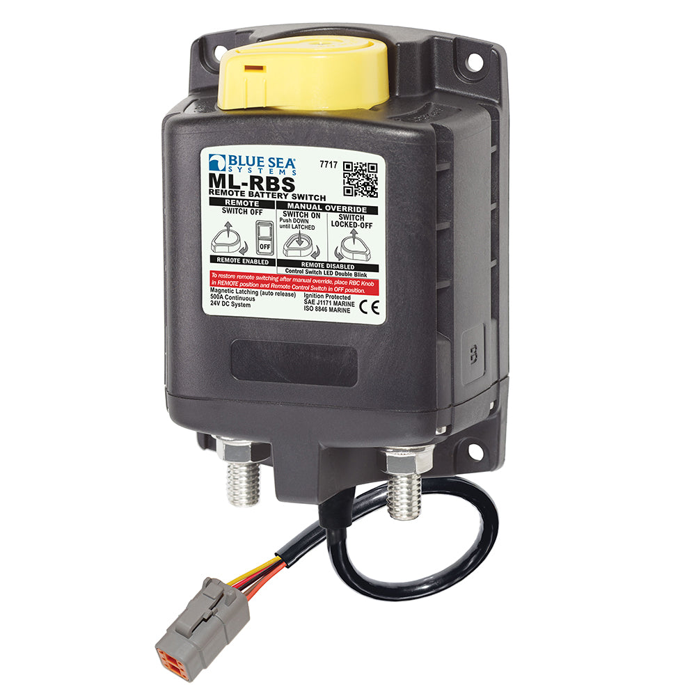 Blue Sea 7717100 ML-RBS Remote Battery Switch with Manual Control Auto Release Deutsch Connector - 24V