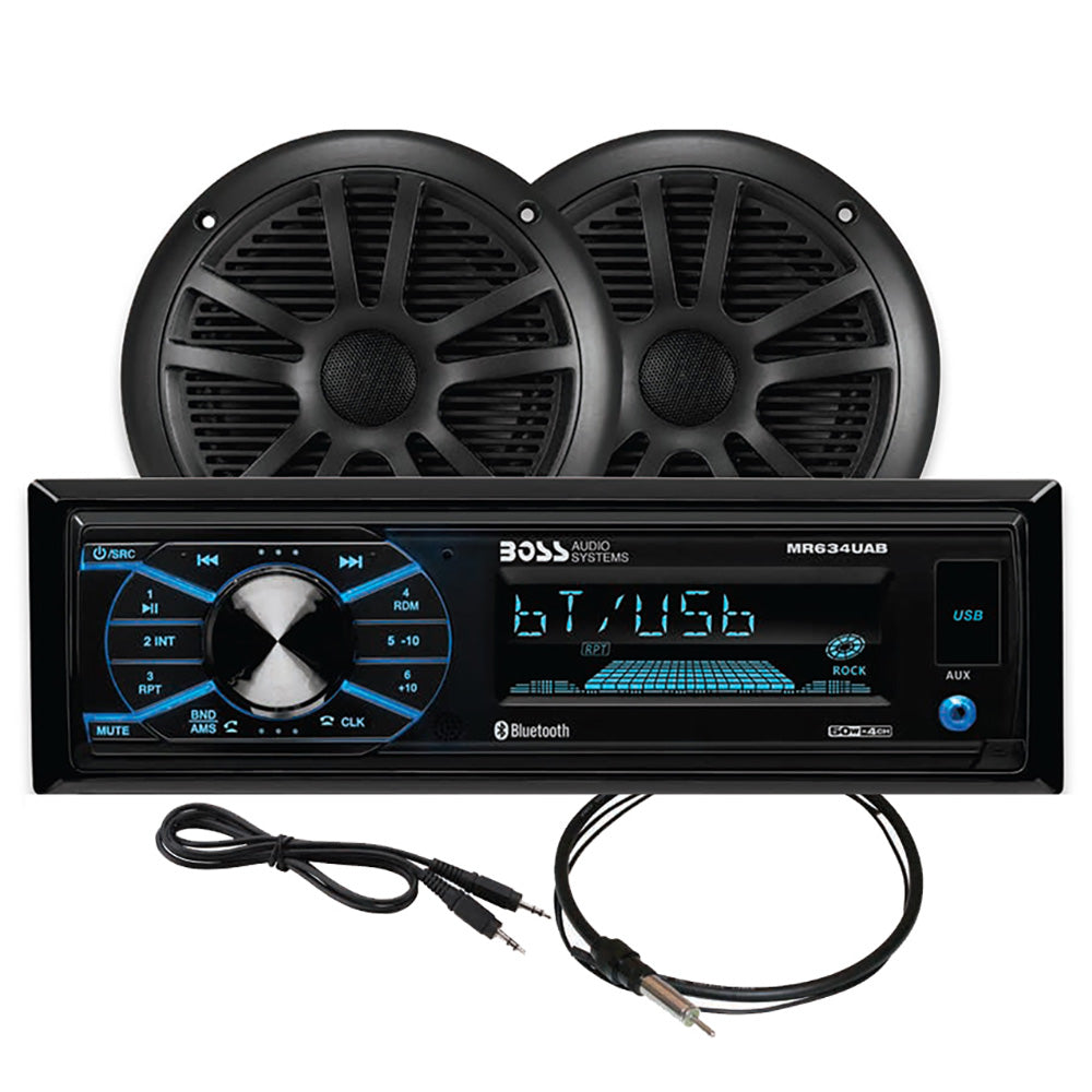 Boss Audio MCBK634B.6 Marine Stereo 6.5" Speaker Kit - Black