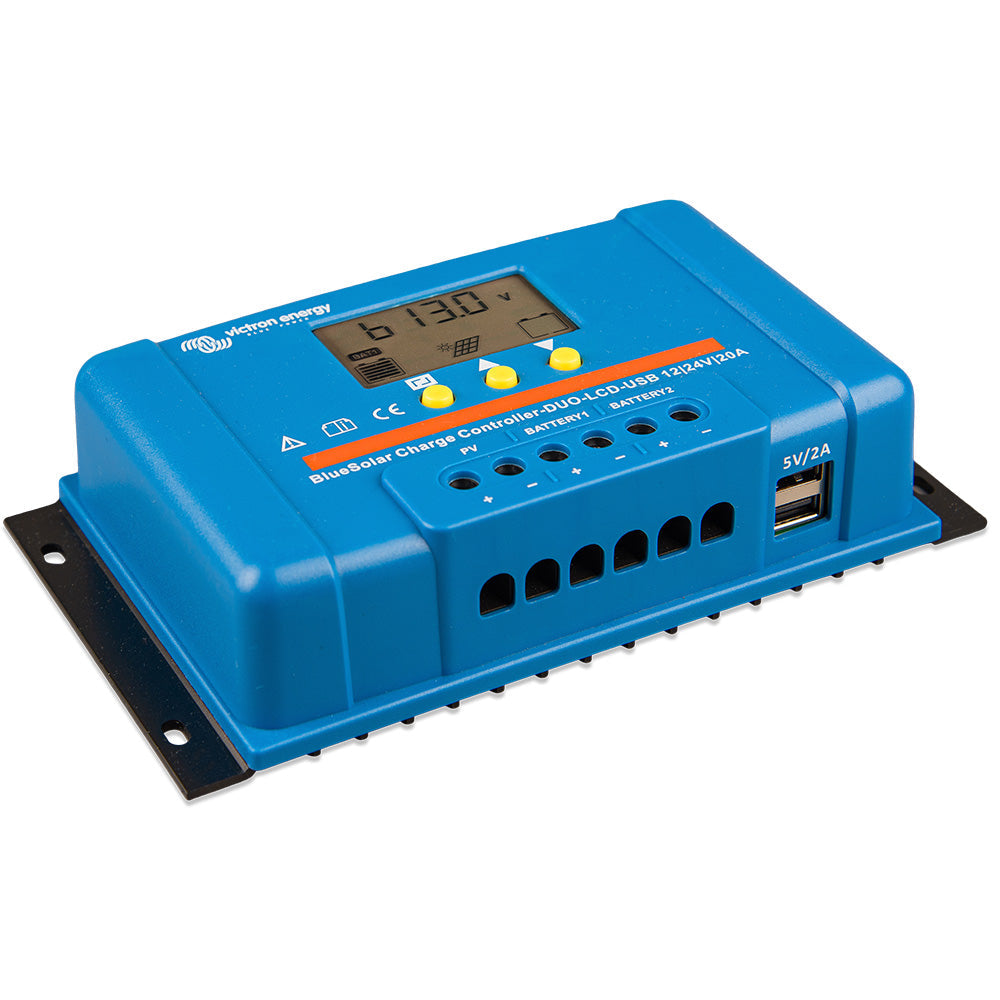Victron BlueSolar PWM Charge Controller (DUO) LCD USB Charge Control - 12/24VDC - 20A