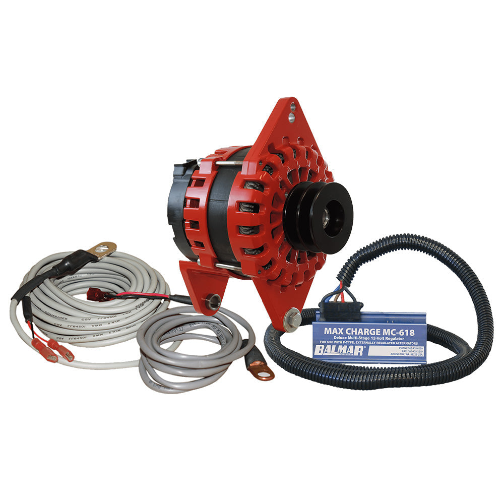 Balmar Alternator 250 AMP Kit 12V 4" Dual Foot Saddle Dual Vee Pulley Regulator Temp Sensor