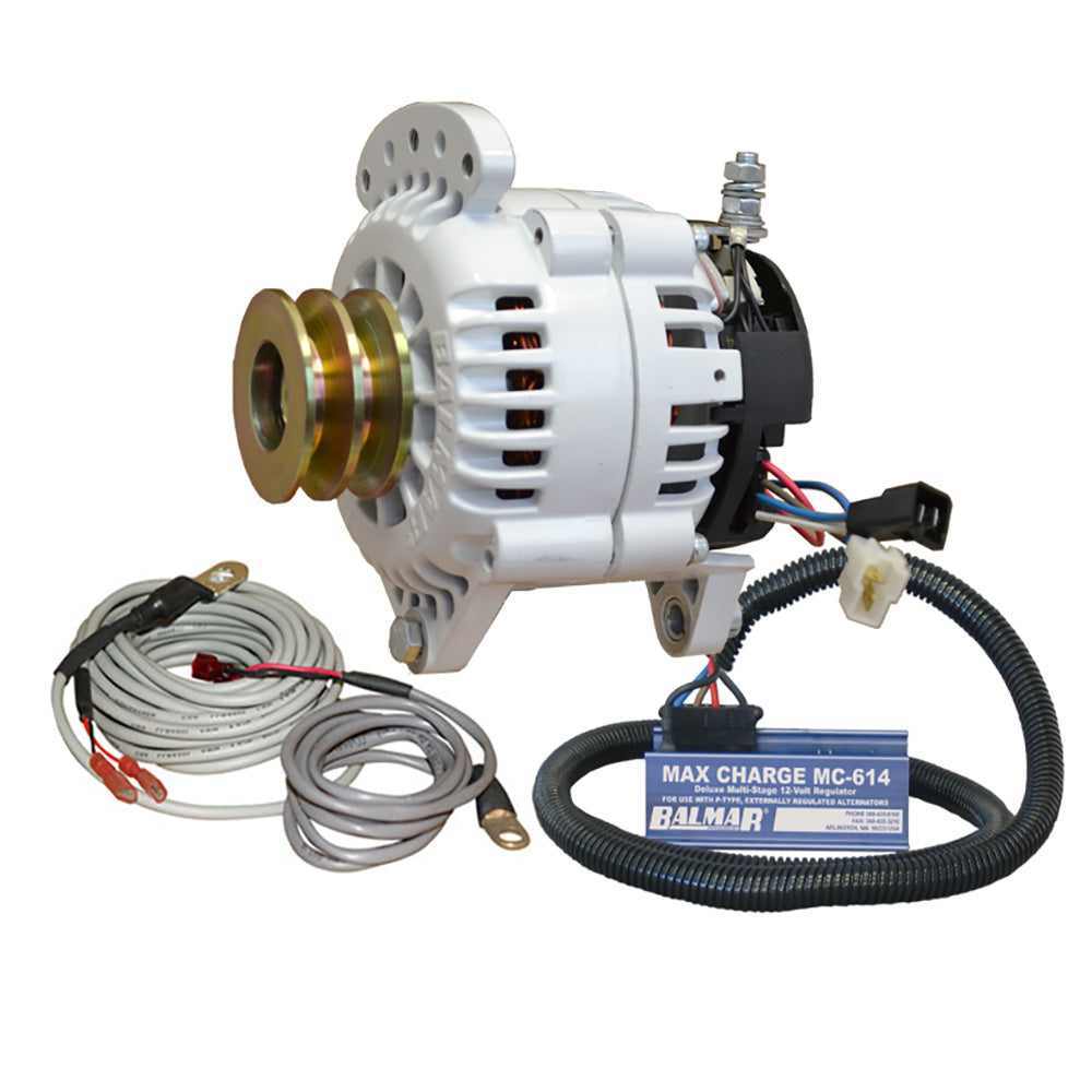 Balmar Alternator 100 AMP Kit 12V 3.15" Dual Foot Saddle Dual Pulley Regulator Temp Sensor