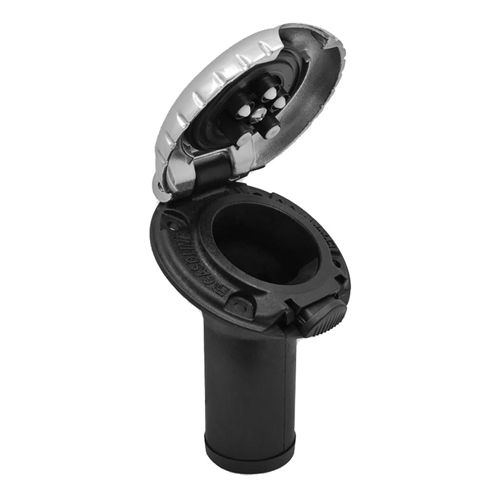 Attwood Deck Fill f/Carbon Canister System - Angled Body Scalloped Chrome Cap