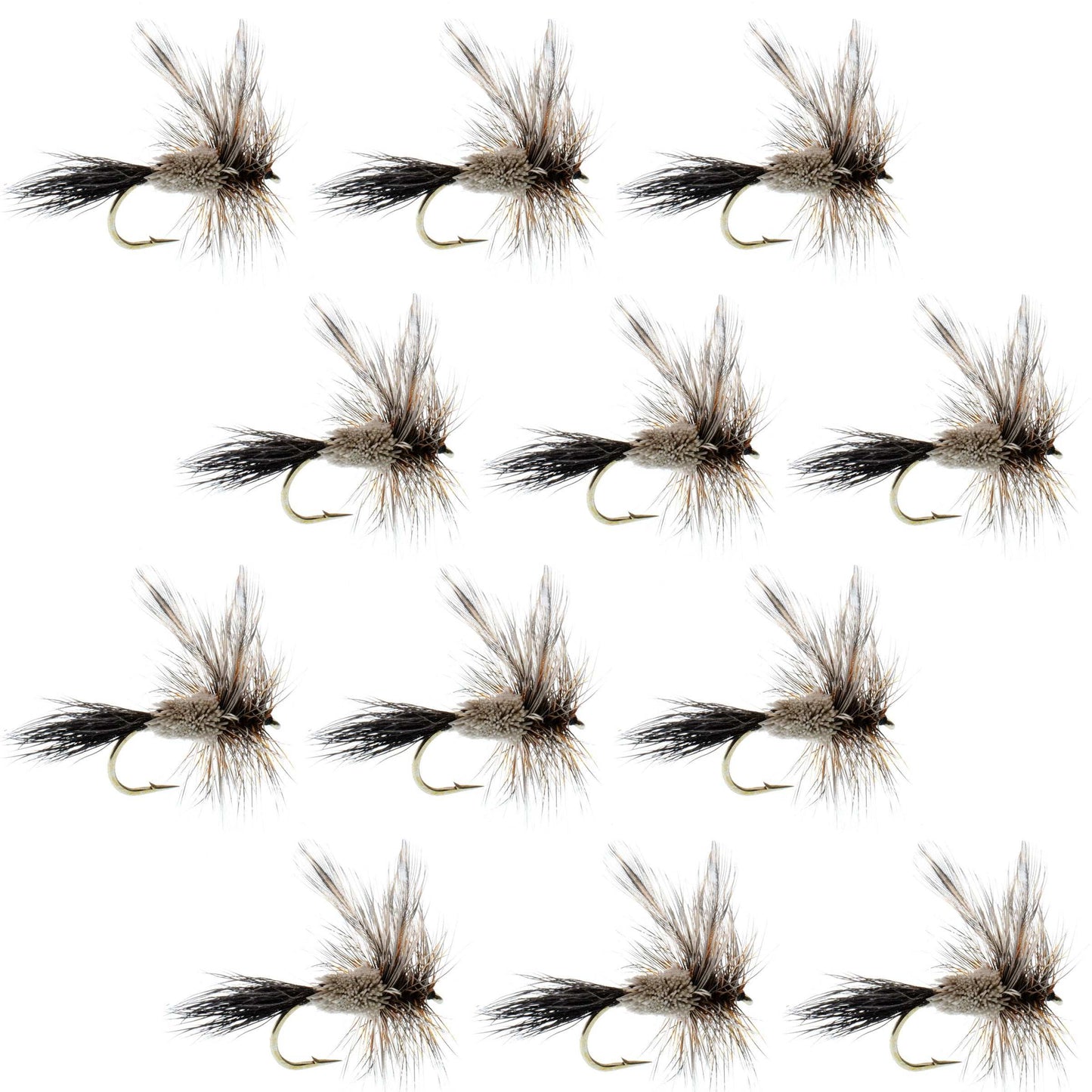 Barbless Adams Irresistible Classic Dry Fly - 1 Dozen Flies Hook Size 10