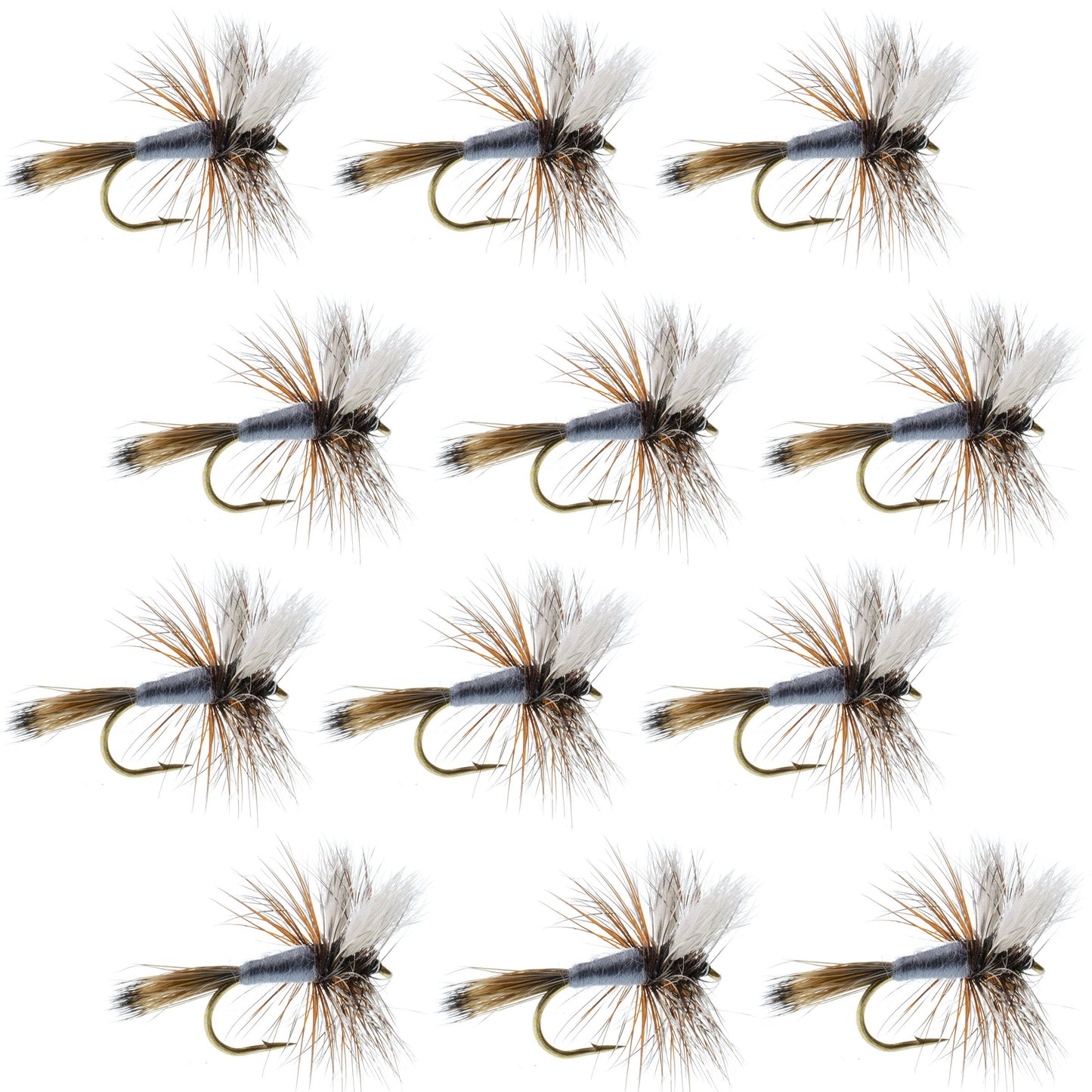 Adams Wulff Classic Dry Fly 1 Dozen Flies Hook Size 10