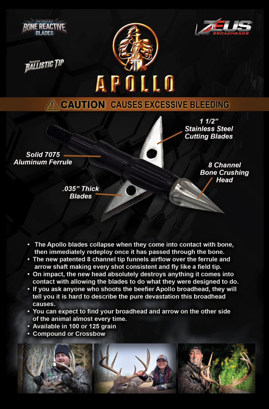 APOLLO 125 GRAIN BROADHEADS (3 PACK)