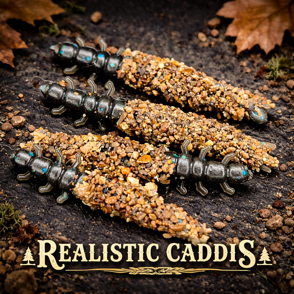 1.3" Realistic Caddis Fly Larvae "Stream Weaver" (6 Per Pack)