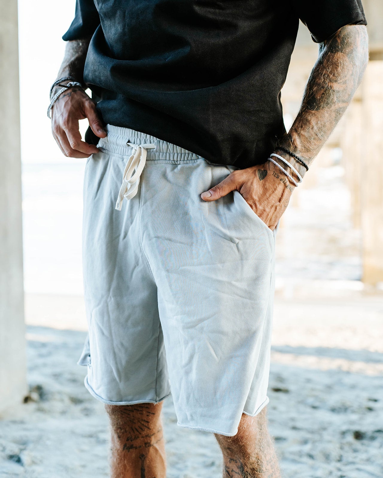 Vintage Washed Heavyweight Shorts- Gray