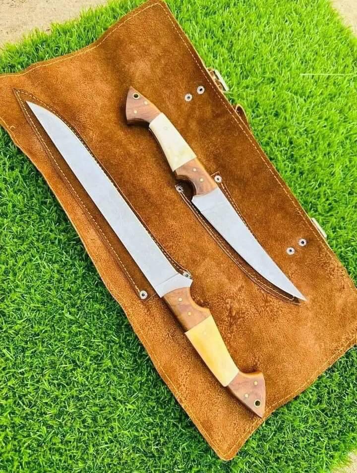 Fillet Knife Set – Stainless 440C Steel with Rosewood & Bone Handles