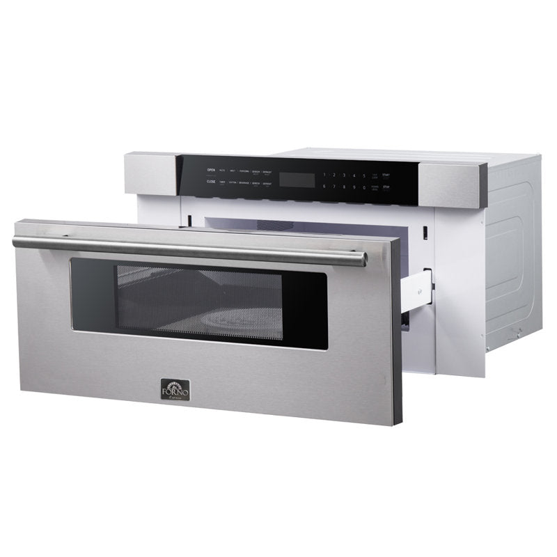 FORNO Capoliveri 30 Inch Stainless-Steel 1000 Watts Microwave Drawer 1.2 cu.ft.