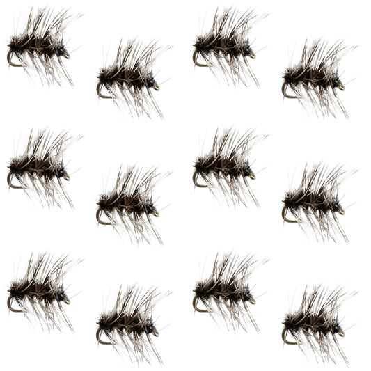 Barbless Griffiths Gnat Midge Trout Dry Fly Fishing Flies - 1 Dozen Flies Size 18