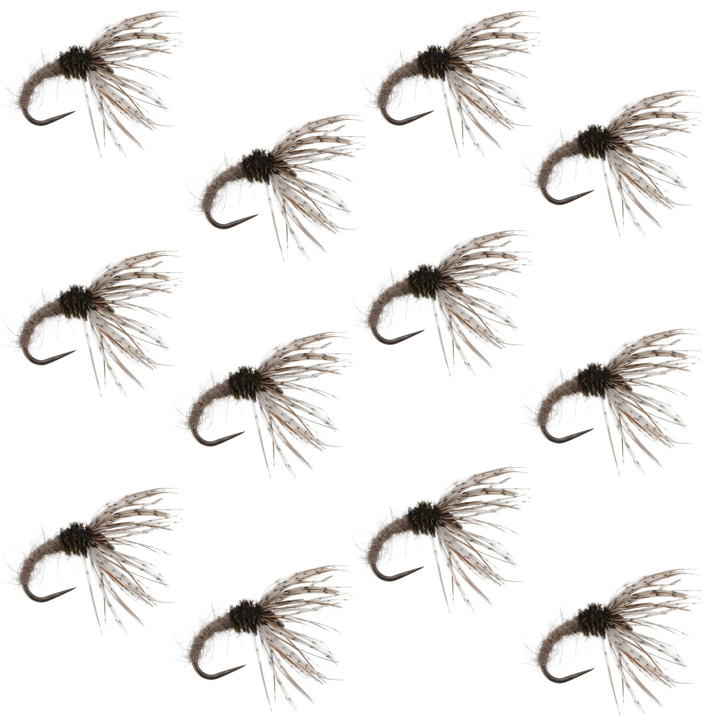Hares Ear Sakasa Kebari - 12 Tenkara Flies - Size 12