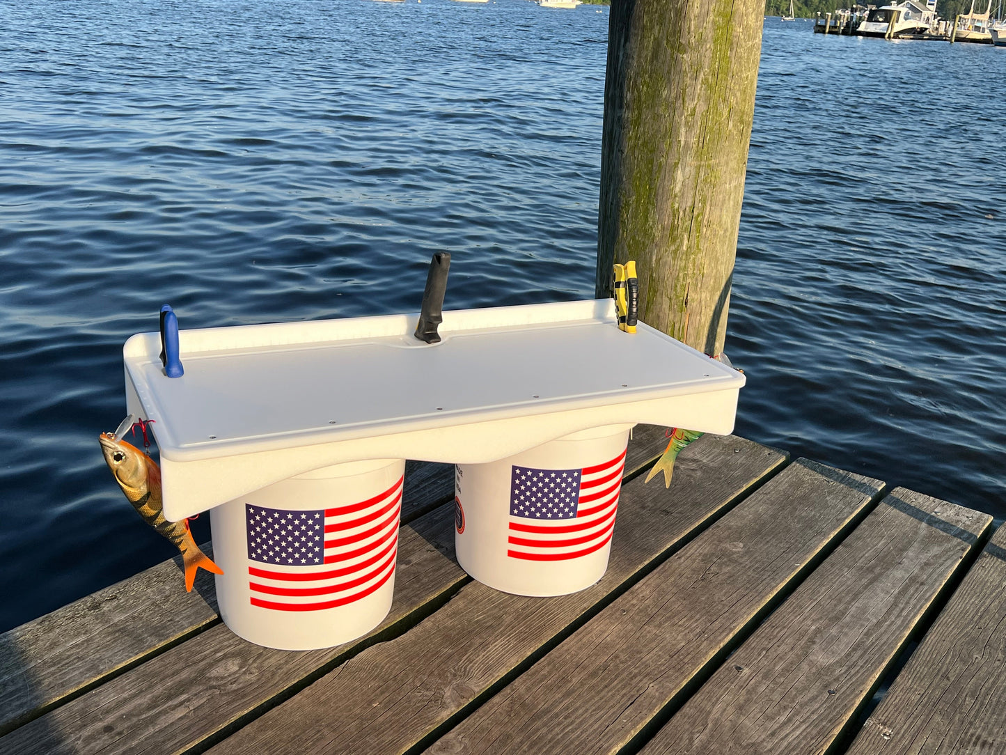 Made in the USA | Premium Double Bucket 33" Raised Fillet Table Cutting Board