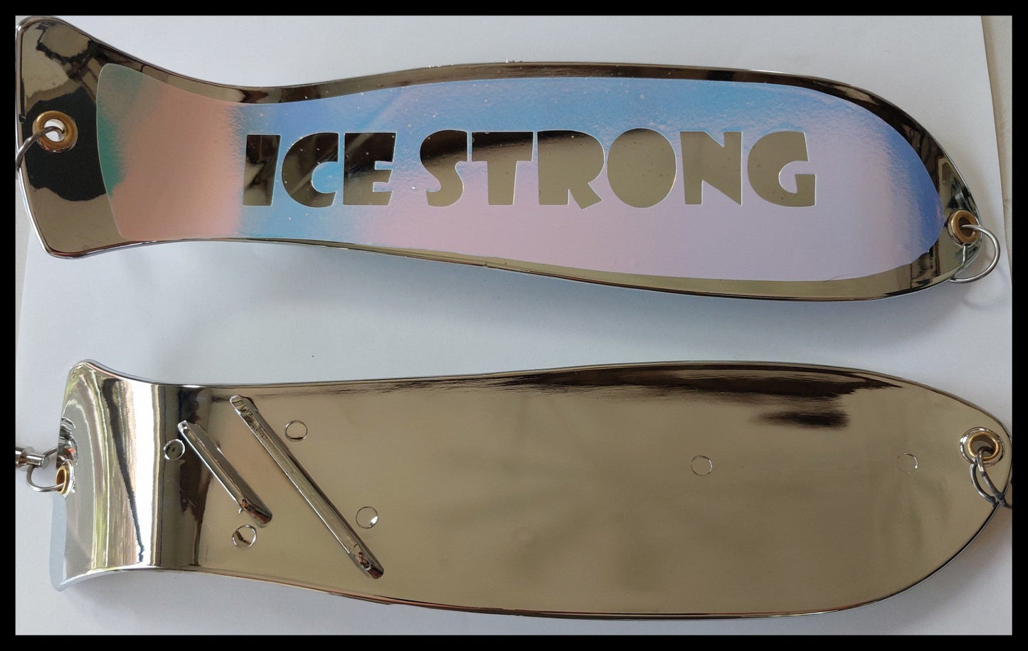 10" Chrome / Glow PERSONALIZED Dual Fin Fishblade