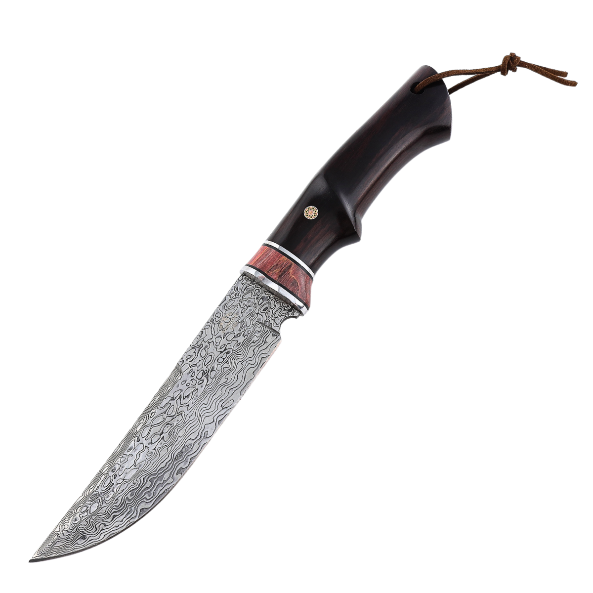 Terminator Japanese Hunting Knife with VG-10 Damacus Blade and Ebony Wood Handle