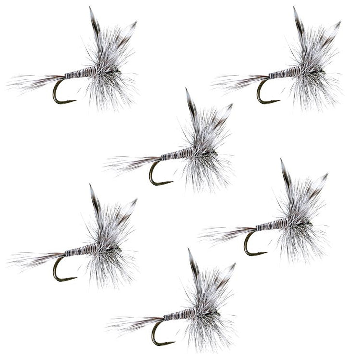 barbless fishing hook trout Fulling Mill 5170 Ideal 14 silver blades with black body/yellow dots Barbless Mosquito Classic Trout Dry