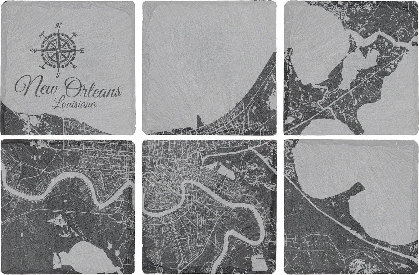 New Orleans, Louisiana Square Slate Coaster
