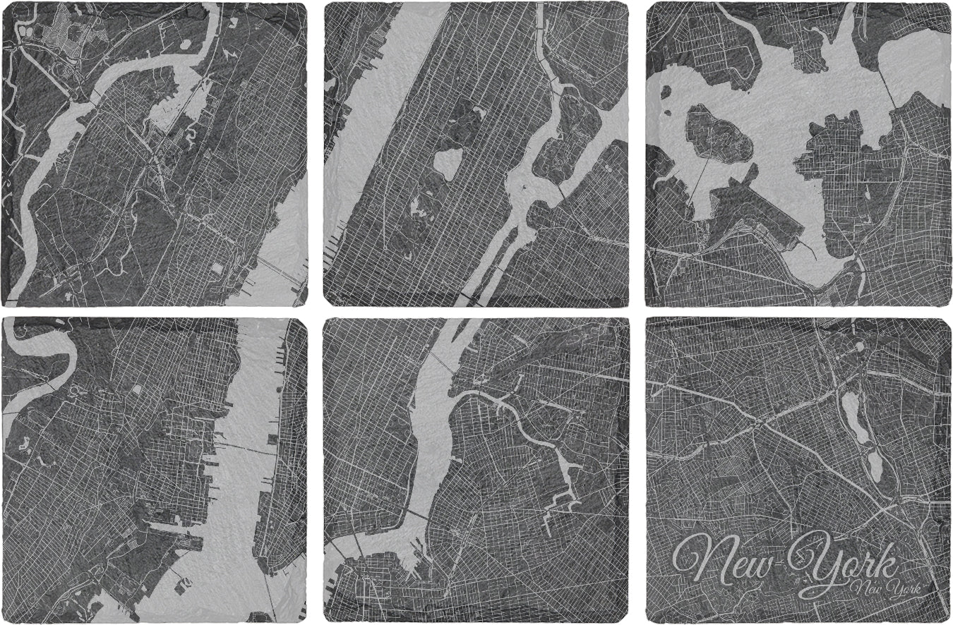 New York City, New York Square Slate Coaster