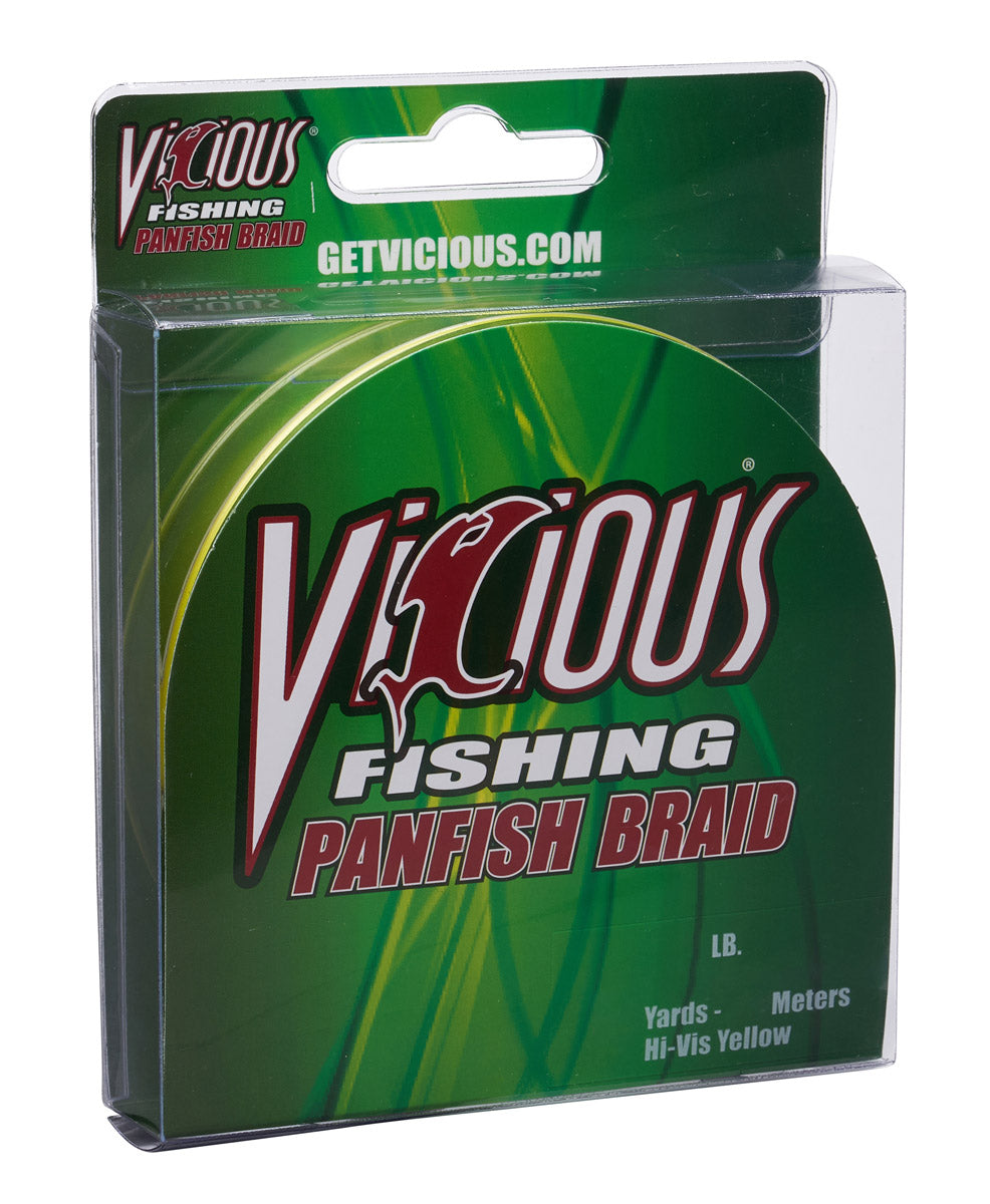 Vicious Panfish Hi-Vis Yellow Braid - 7 Lb Test