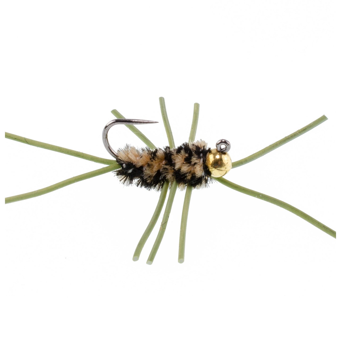 Barbless Pat's Rubber Legs Tungsten Bead Jigged Coffee/Black Euro Nymph - Set of 12 Flies Hook Size 10