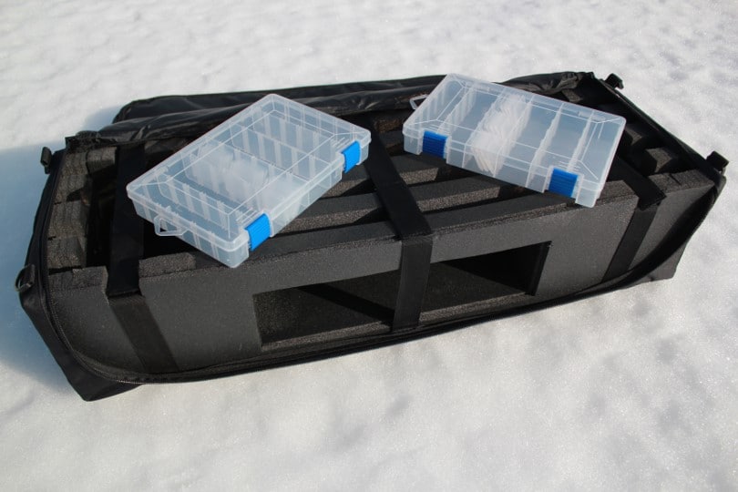fishing pole and tackle box combo 35" Ice Fishing Combo Rod & Reel Tackle Bag