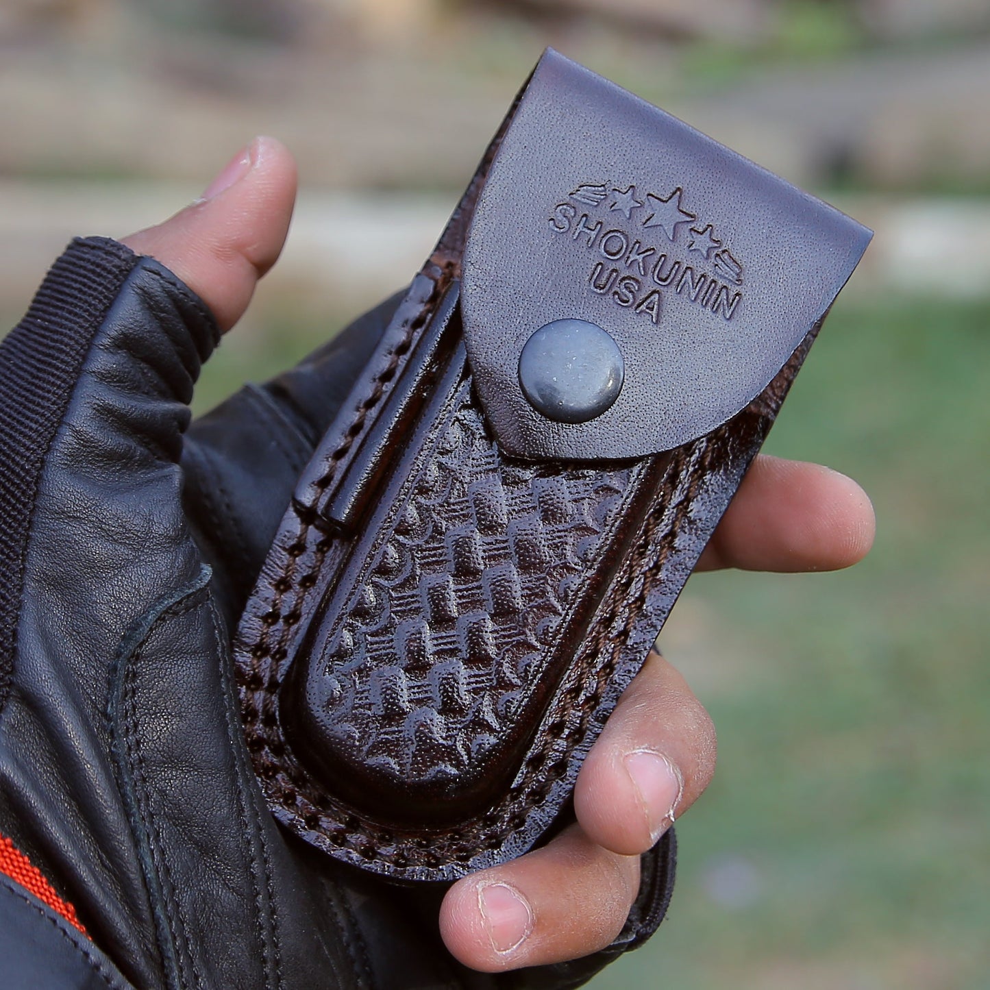 Specter Handmade Japanese VG10 Damascus Pocket Knife with Sheath & Ebony Wood Handle